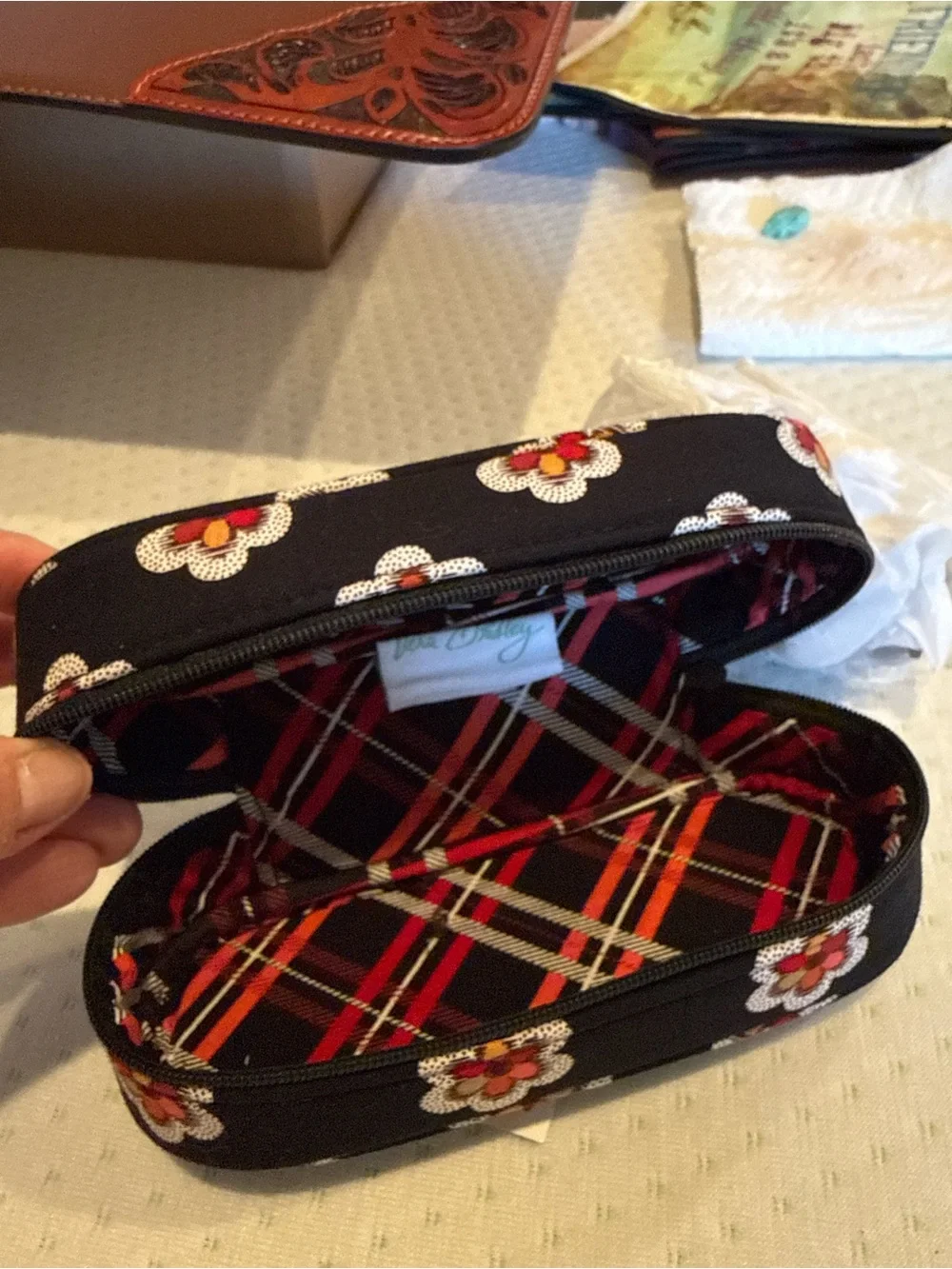Vera Bradley NWT 3pc Set - Pirouette - jewelry box, glass case and small makeup